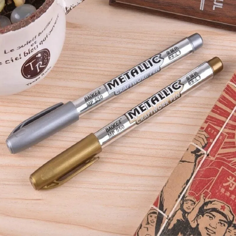 2 шт./компл. DIY Новые металлические Водонепроницаемый маркер с перманентной