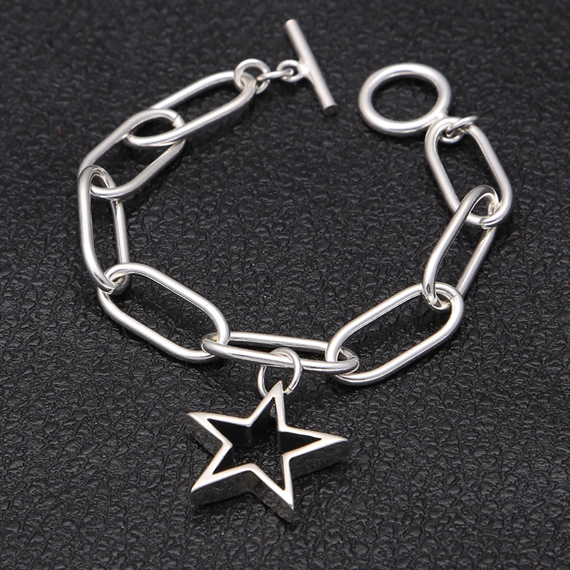 

925 sterling silver Star bracelets for girls Chram fashion jewelry hot sell Romantic gifts Simple style Bracelets
