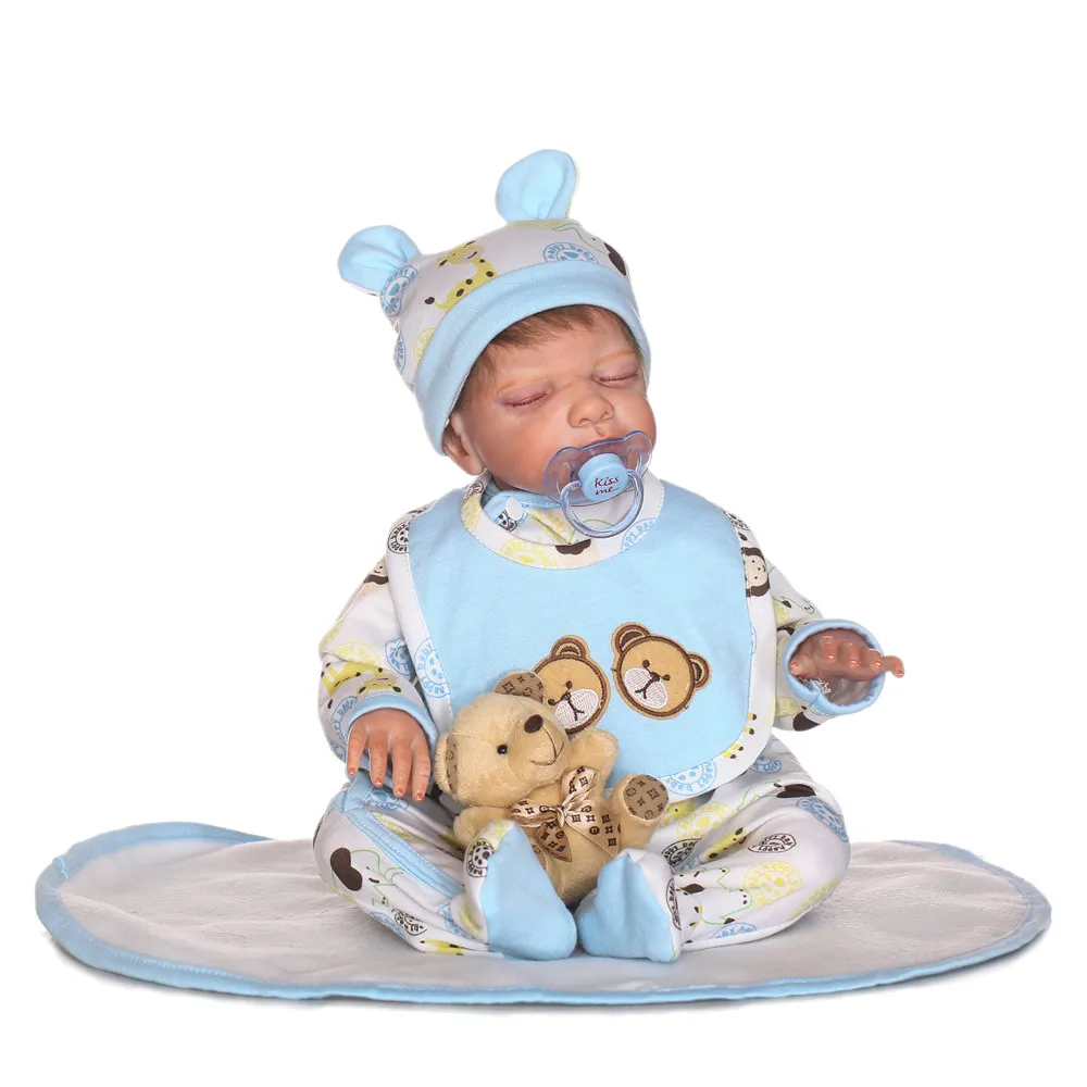 

NPK 20inch handmade reborn silicone babies dolls reborn-baby cloth body sleeping real reborn doll kids Xmas birthday gift