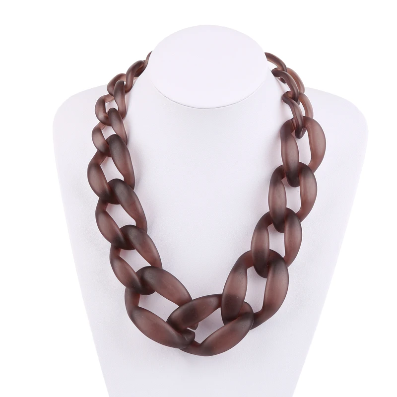 Новое поступление большое ожерелье из пластиковой цепи модные темно синие