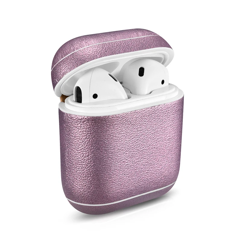 ICARER чехол из натуральной кожи для Apple AirPods роскошный блестящий кожаный защитный |