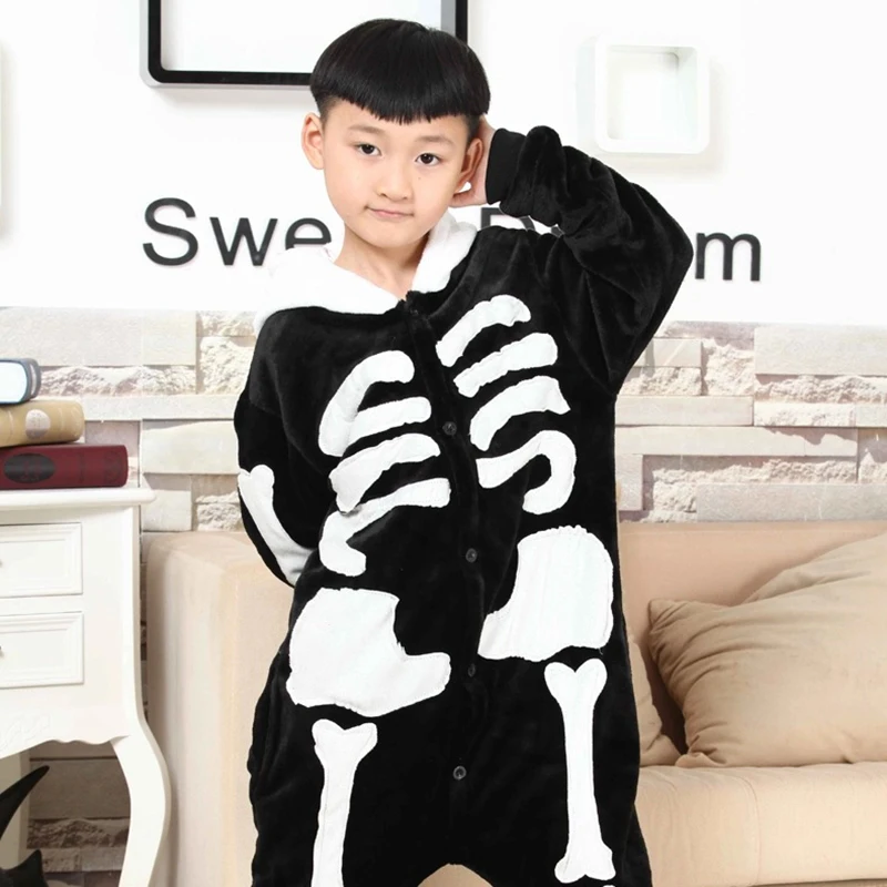 JINUO New Style Parents And Kids Sleepwear Flannel Cartoon Animal Novelty Halloween Pajama Cosplay | Мать и ребенок