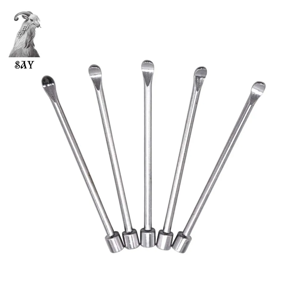 

SY Portable Metal Spoons Sniffer Snorter 58mm Silver Snuff Spoons Titanium nail Material Smoking Accessories