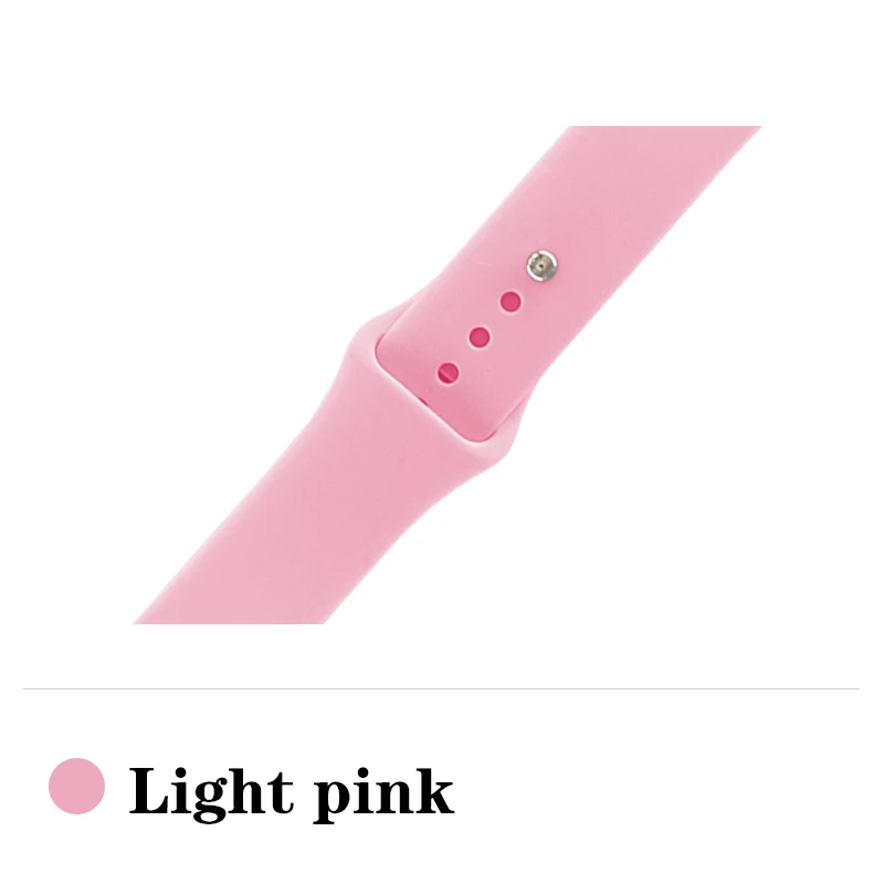 Light pink Ремешок для Apple Watch Band 4 3 Iwatch Band 42 мм 38 мм 44 мм 40 мм силиконовый ремешок для часов оранжевые браслеты для девочек и женщин - Цвет ремешка: Light pink