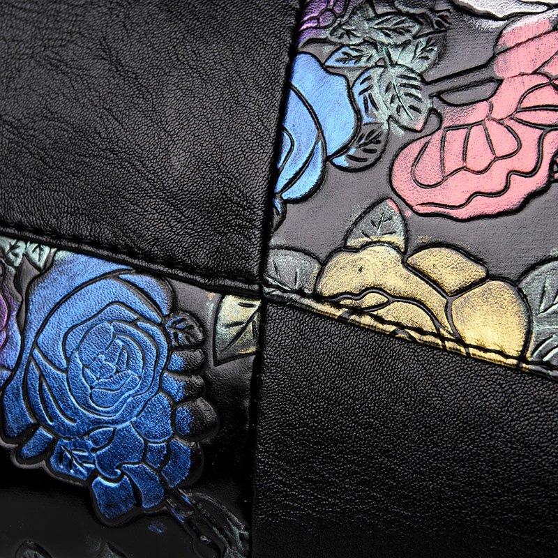 Дневные клатчи нарисованный вручную цветок женская сумка через плечо кожаная