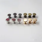 Металлические заклепки, латунные, с двумя плоскими пуговицами, винтовые заклепки для ногтей, заклепки сзади, кожаный ремень для одежды, сумки, шитье ручной работы ZD34, 30 комплектов