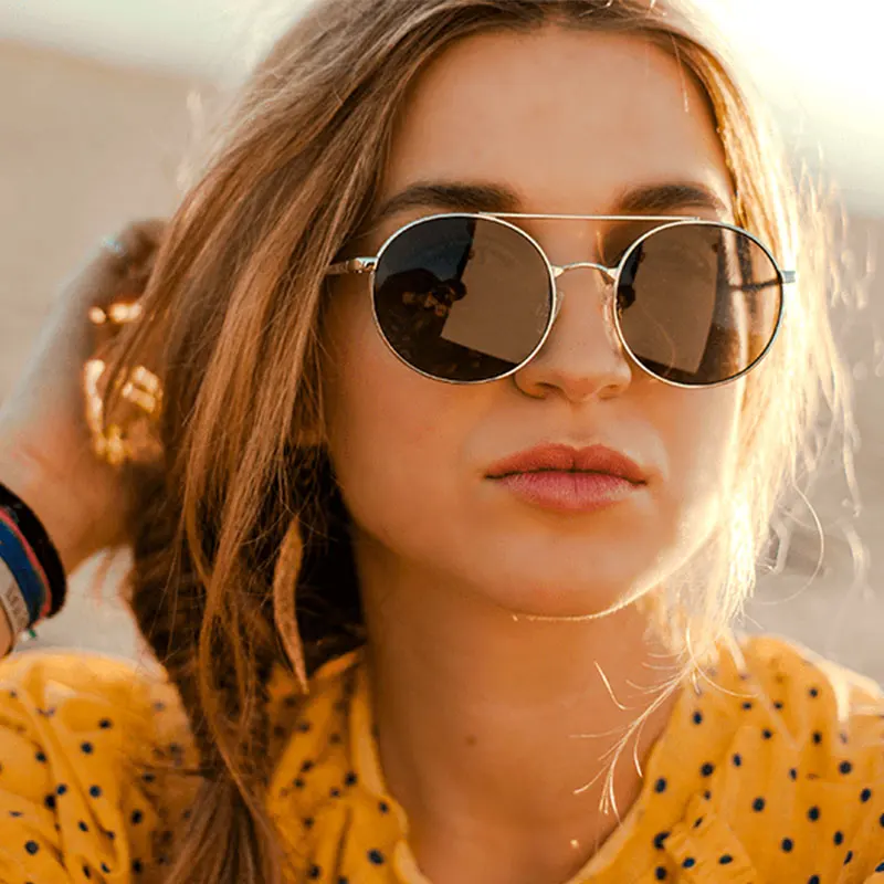 

Men sunglasses Cute color lens retro round sun glasses personality ocean piece sunglass shades for women gafas de sol mujer