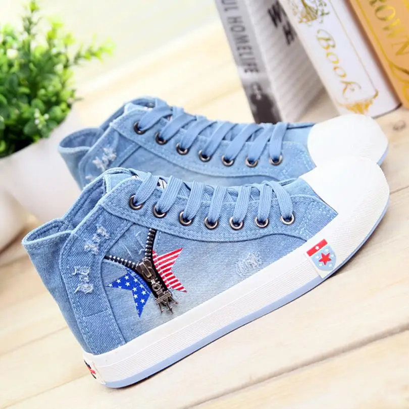 Красивая модная джинсовая парусиновая обувь для девочек сезон лето-осень на