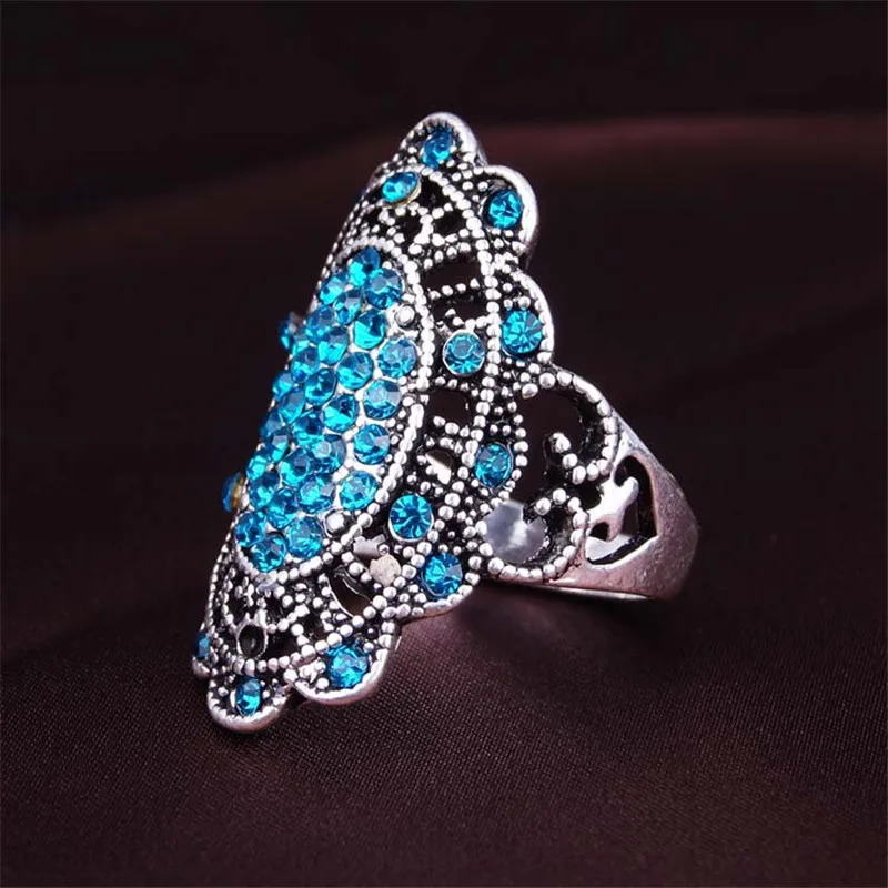 Новое модное ретро Ювелирное кольцо ANILLO уникальное посеребренное с большим