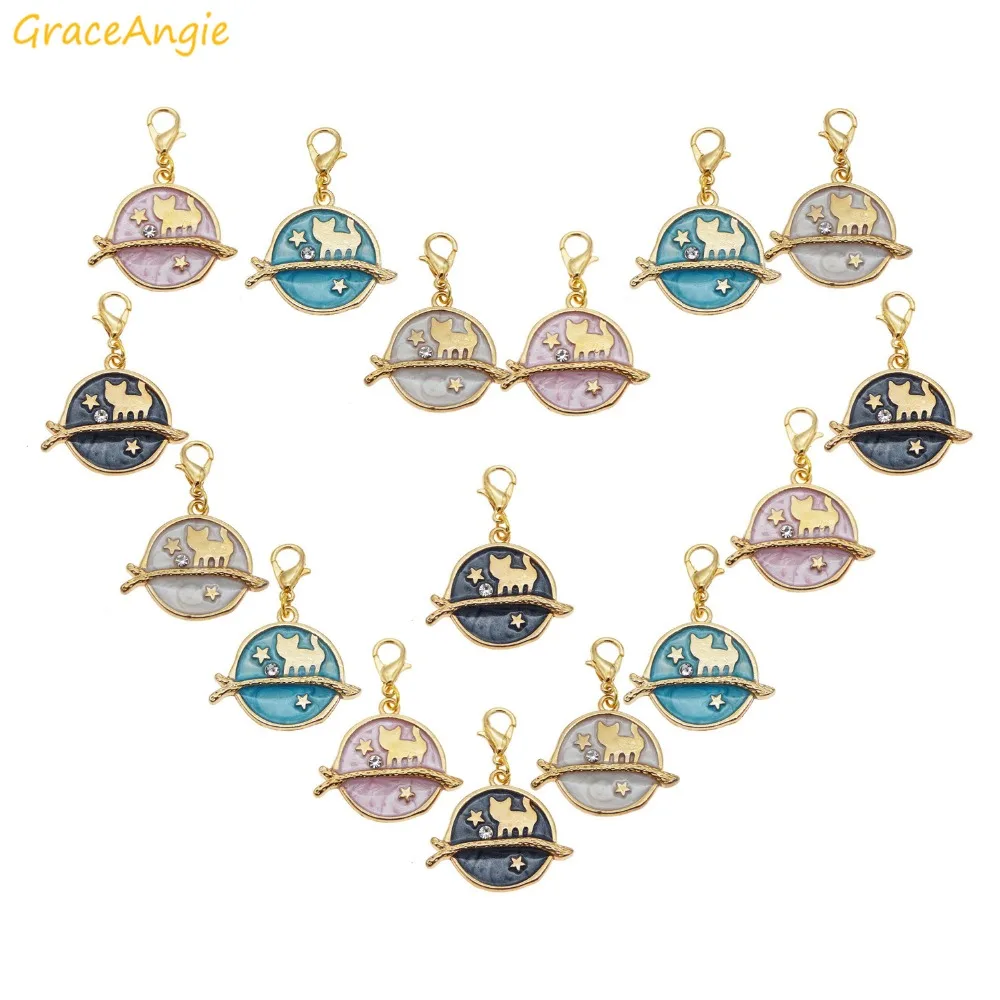 

Смешанные Подвески 4 шт., подвески, кольца, подвески с застежкой-лобстером, милые эмалированные ветки в виде кота, подвески для рукоделия, аксессуары для изготовления ювелирных изделий