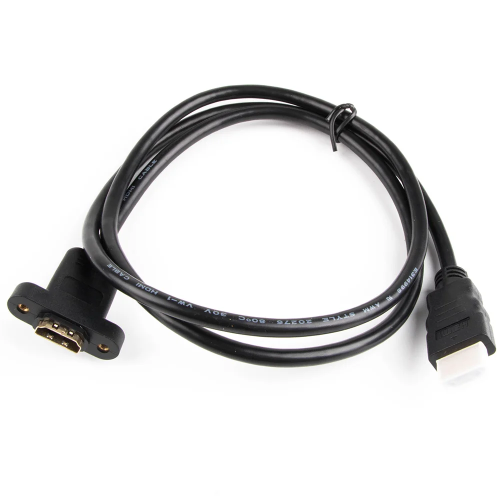 Позолоченный HDMI Удлинительный кабель штекер-гнездо с винтовым панельным