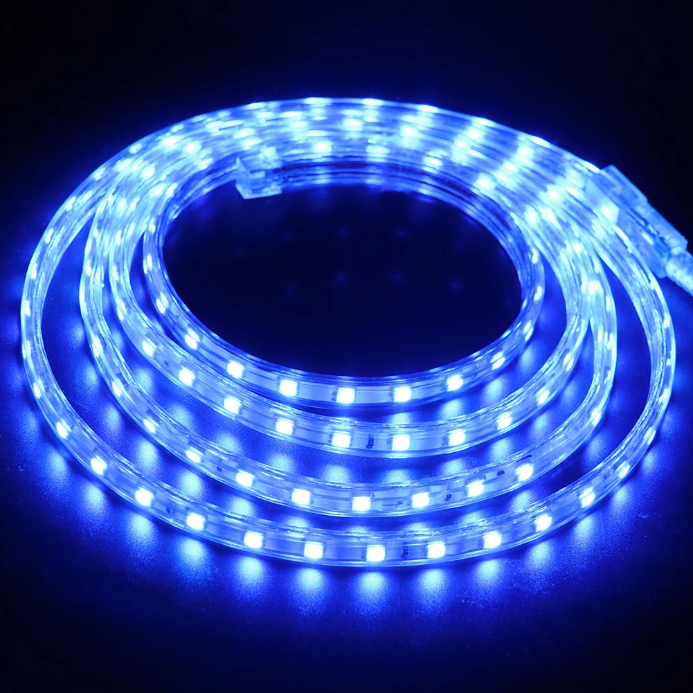 Диммируемая SMD 5050 AC 220V Светодиодная лента гибкий светильник 1 м/2 м/3 м/4 м/5 м/10 м/15 м/20 м/25 м+ диммер 60 светодиоды/м водонепроницаемая светодиодная лента
