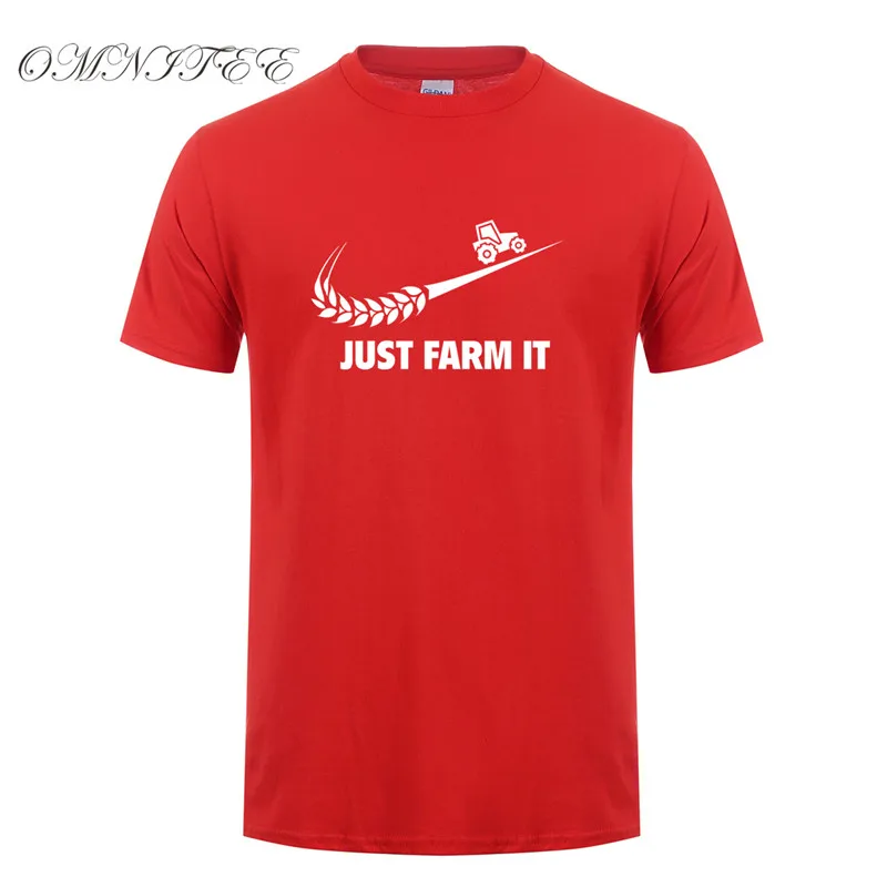 Модная футболка Just Farm It, Мужская хлопковая футболка с круглым вырезом и коротким рукавом, футболки для фермерских мужчин, топы, OZ-136 - Цвет: as picture