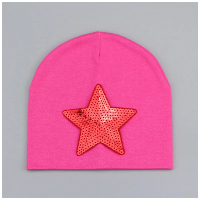 hot pink 5 Sunlikeyou пентаграмма блесток новорожденных летняя кепка для мальчиков и девочек Детские шапки хлопок Мягкий малыш ребенок широкий берет-Боб шляпа для девочек - Цвет: hot pink 5