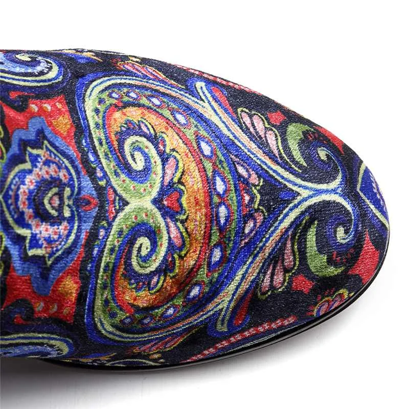 Socofy/женские зимние ботинки из флока с цветочным принтом; Женская обувь в богемном стиле; винтажные ботильоны из плюша; женская обувь на не сужающемся книзу массивном каблуке; Новинка