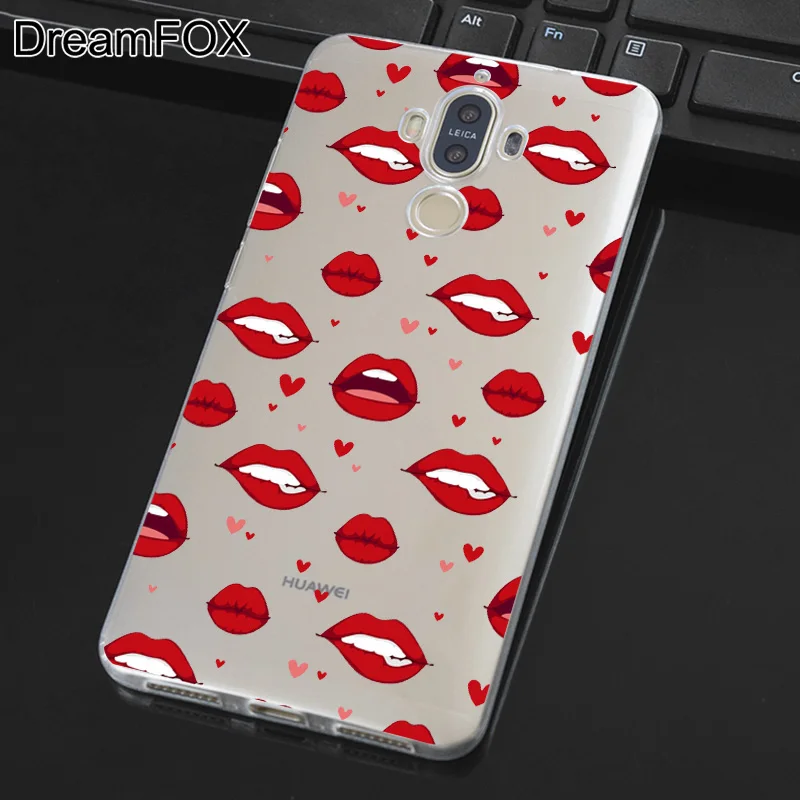DREAMFOX L523 Fashion Lips Design Soft TPU Silicone Case Cover For Huawei Mate Nova 2 9 10 20 30 Lite Pro Plus |