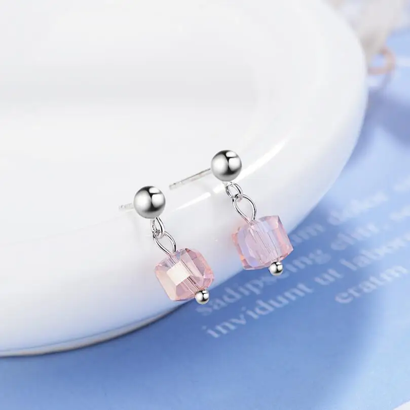 Новые простые квадратные хрустальные Висячие серьги для женщин трендовые