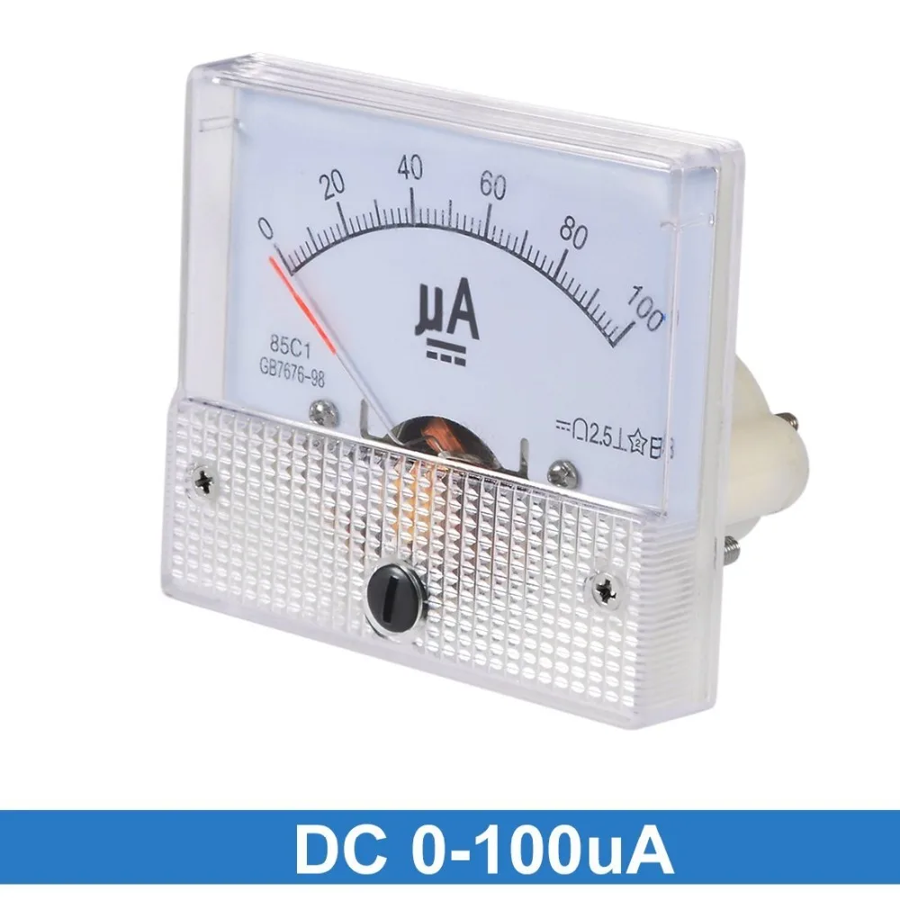 85C1 DC 0 100uA 50uA 200uA 500uA Аналоговый Амперметр Панель AMP измеритель тока амперметр|analog