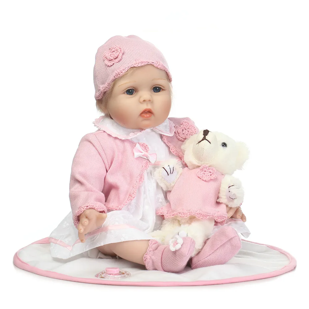 22 '&#x27Bebe живой Reborn bonecas укорененный блонд мохеровый реалистичный силиконовый Baby