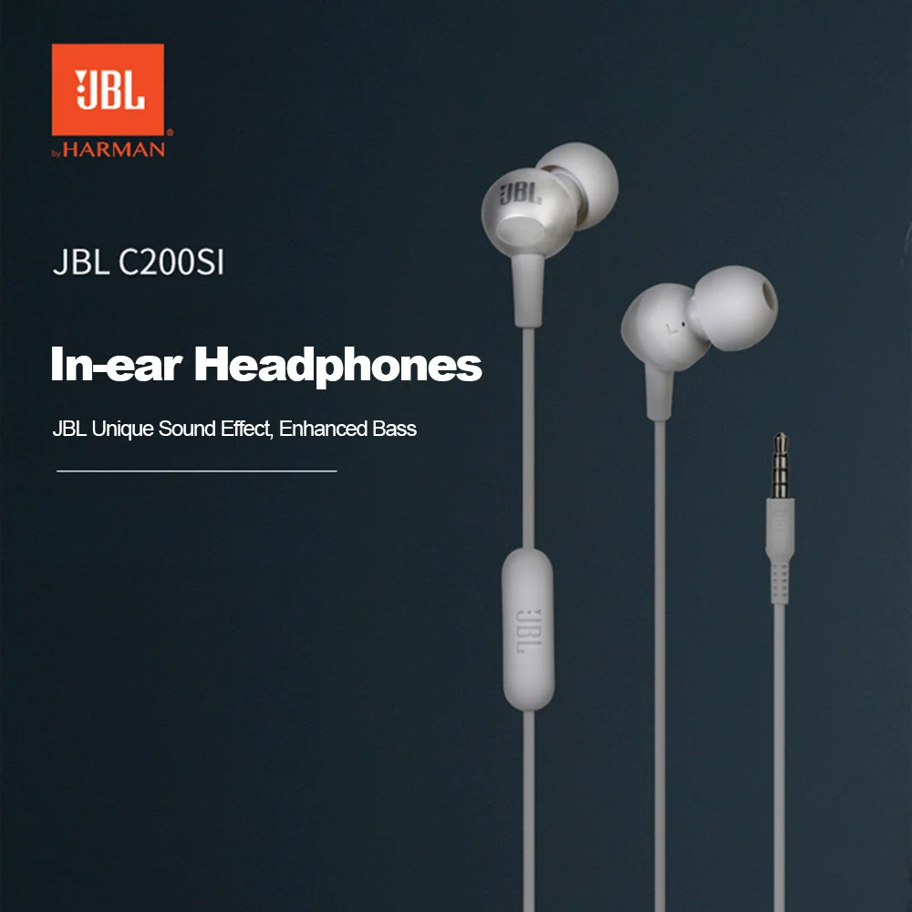 Проводные наушники вкладыши JBL C200si 3 5 мм музыкальная гарнитура спортивные с