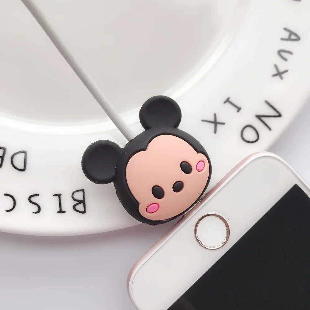 1 шт. кабель протектор для iPhone кабель Зарядное устройство USB кабель намотка-держатель аксессуар органайзер милый животный кукла модель Забавный