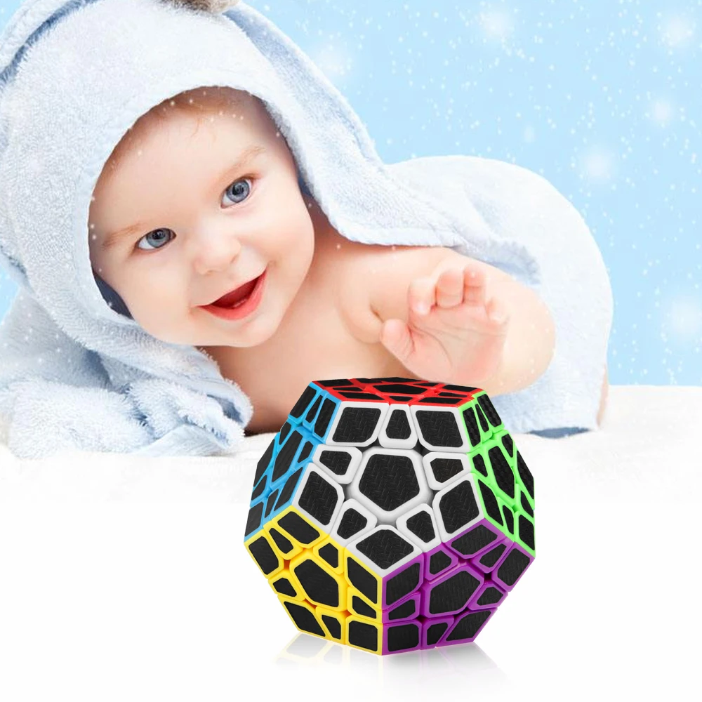 D FantiX углеродное волокно Dodecahedron скоростной куб 3x3 Головоломка Куб игрушки для