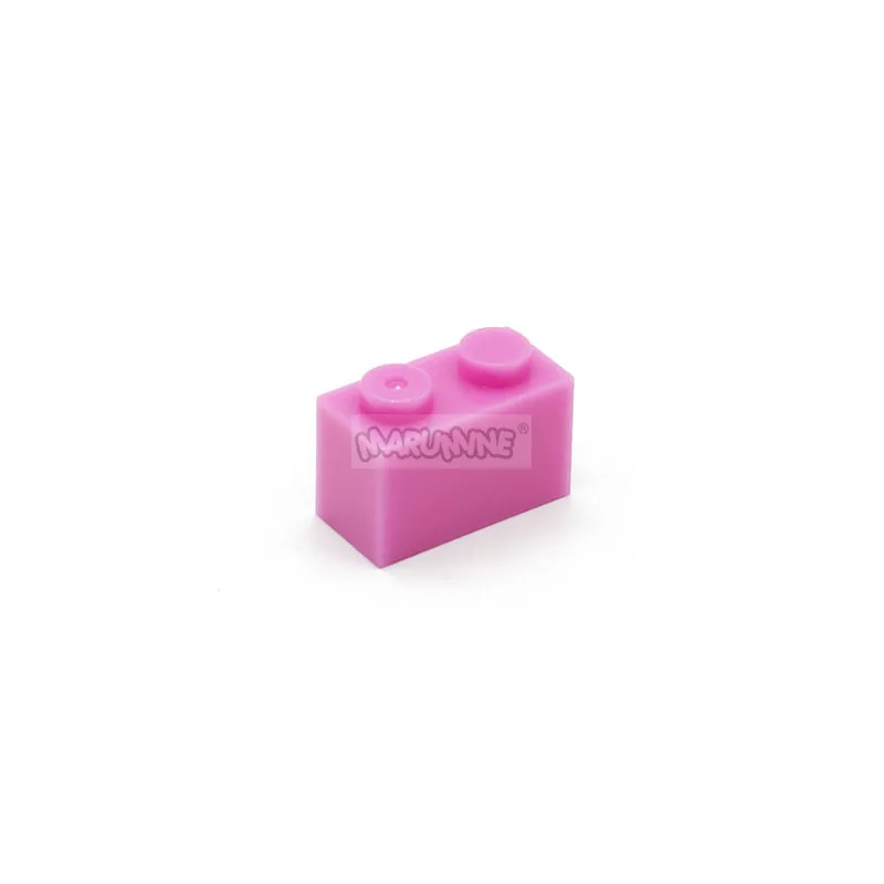 Розовый MARUMINE 200 шт./лот 1X2 кубики в горошек классические 13 цветов Обучающие Строительные блоки DIY Игрушки совместимы со всеми основными брендами - Цвет: Розовый