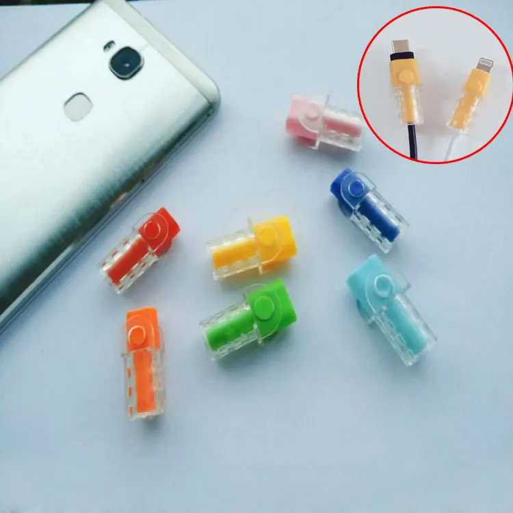 10 шт./лот защита USB кабеля красочная зарядного шнура для iPhone 8 7 6s 6 5 5s защитный