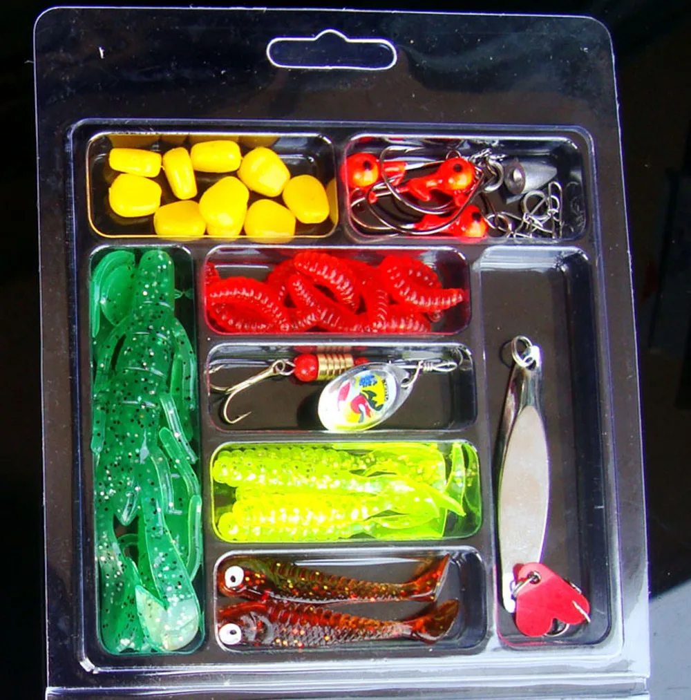 

Capuchin maggots Grub worm Soft Lure Jig Head Hook Fishing Bait set