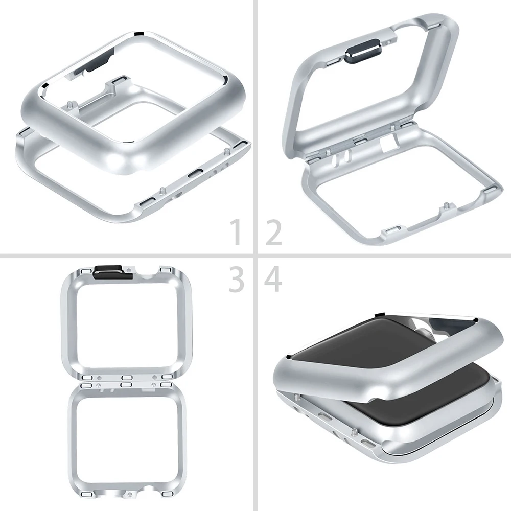 38mm 42mm 44mm 40mm Magnetic Aluminum Metal Frame Protector Cover Case For Apple iphone Watch1/2/3/4 Built-in Magnet |