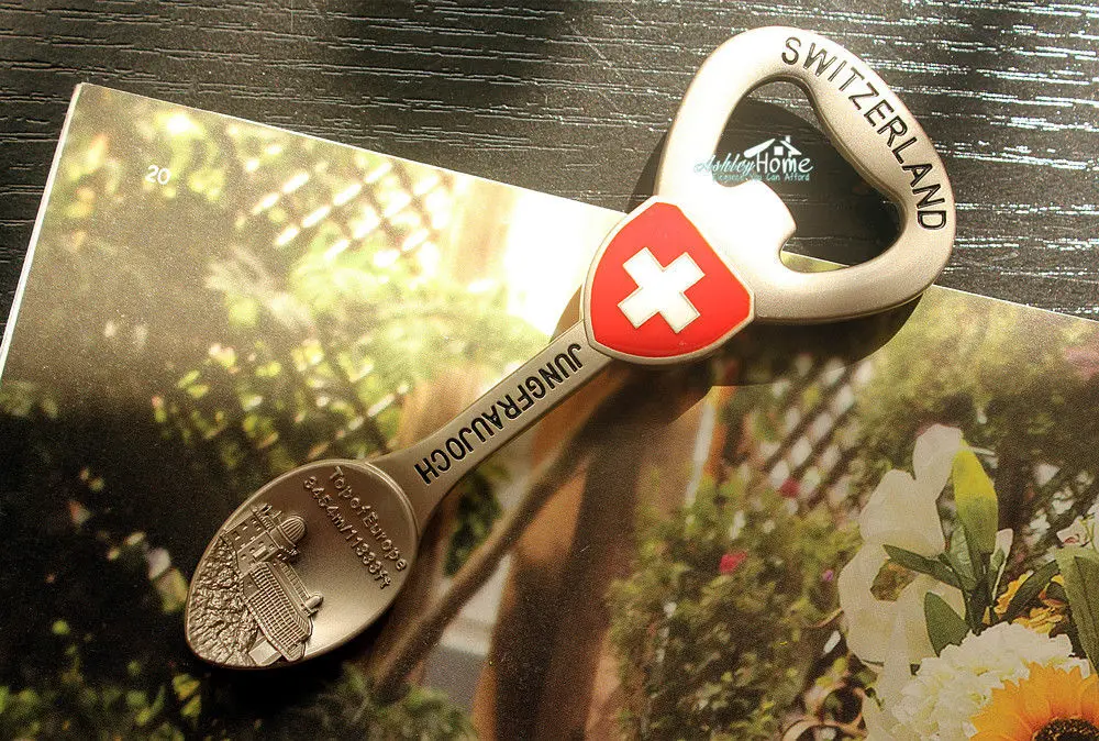 

Jungженох, топ Европы, Швейцария, сувенир в форме ложки, металлический магнит на холодильник, открывалка для пивных бутылок