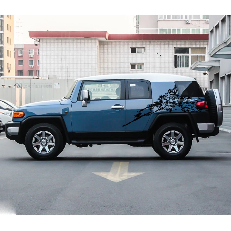 Car Sticker 2 Pcs Rear Trunk Tank Styling Mud Graphic Vinyl Accessories Custom Fit For TOYOTA FJ CRUISER 2018 | Автомобили и