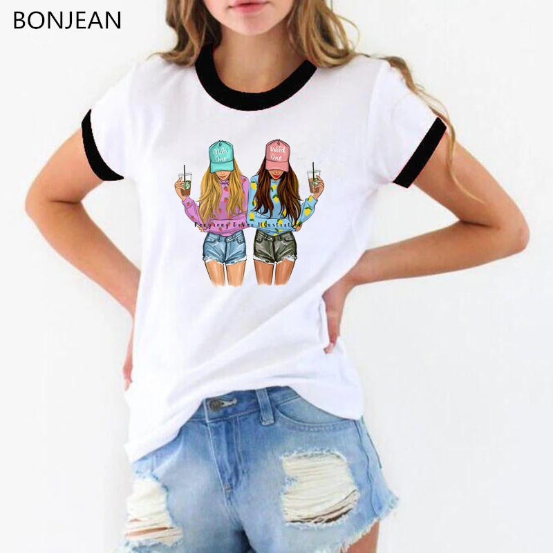 

Vogue best friends t shirt women friends TV show tshirt femme BFF graphic T-Shirts female harajuku oversized clothes streetwear