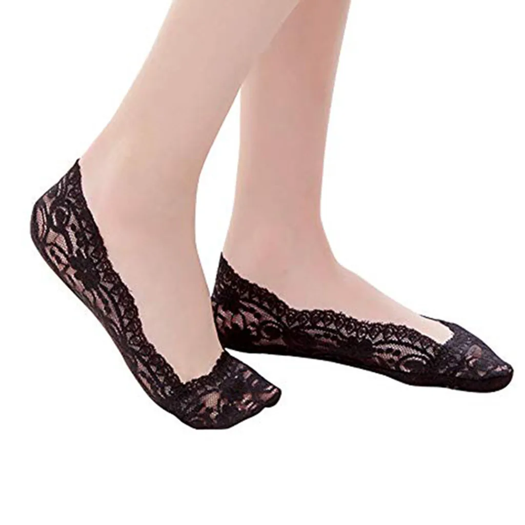 10 шт. женские кружевные носки для балеток короткие невидимые с низким вырезом