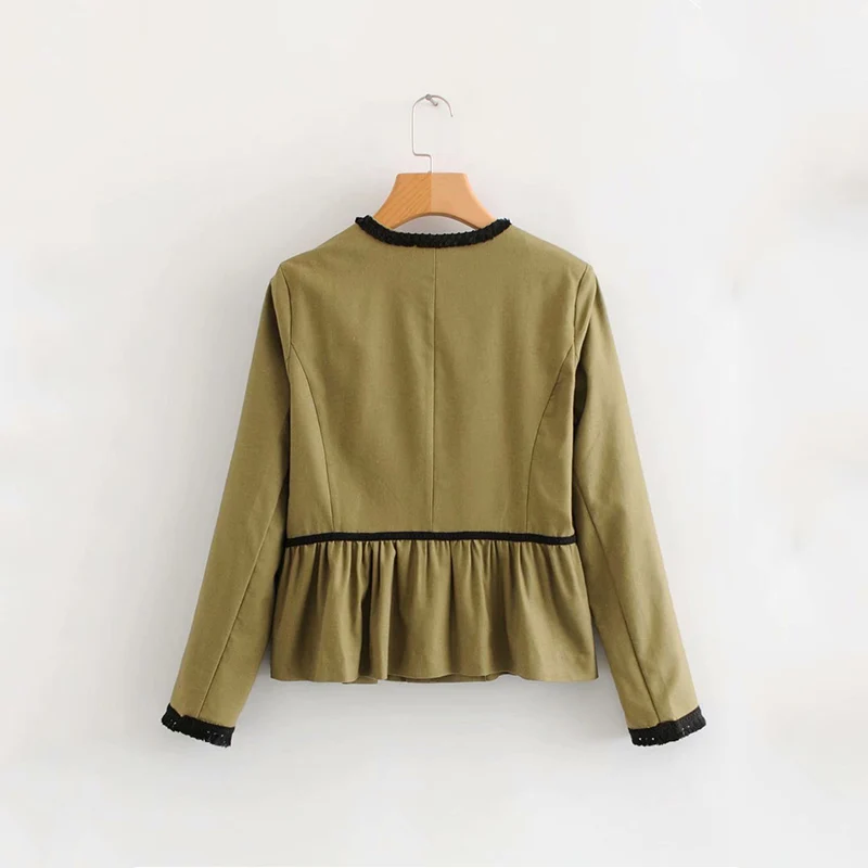 Geckoistail 2018 Women Basic Notched Collar Solid Lace Blazer Kimono Coat Long Sleeve Female Casual Elegant outwear tops Clothes | Женская
