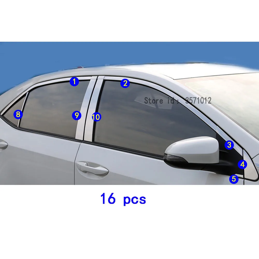 Для Toyota Corolla Altis 2014 2015 2016 Стайлинг кузова автомобиля стеклянное украшение оконная
