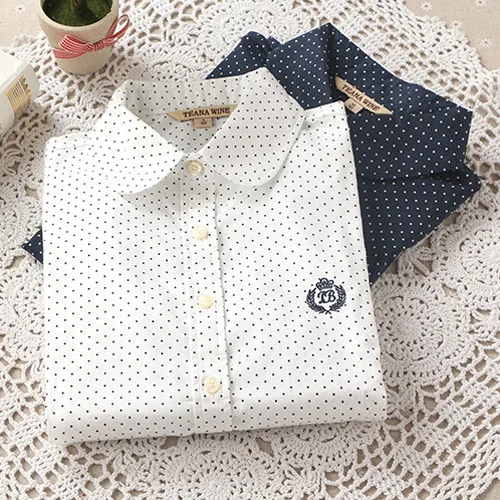 Новая модная хлопковая блузка с длинными рукавами и цветочным рисунком рубашка