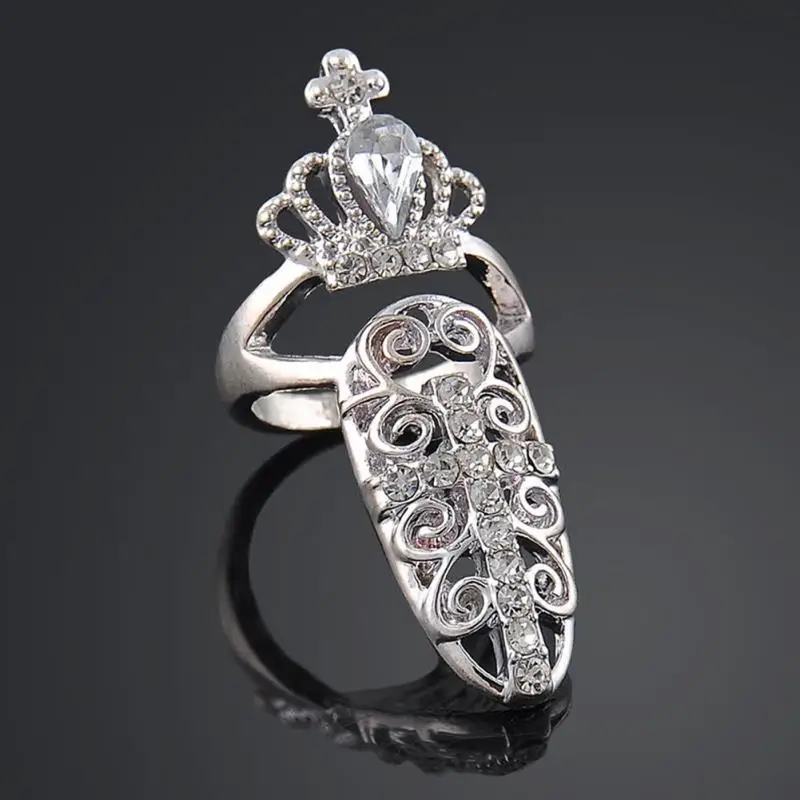 Новейший дизайн милые стразы бант корона узор искусство кристалл кольца для