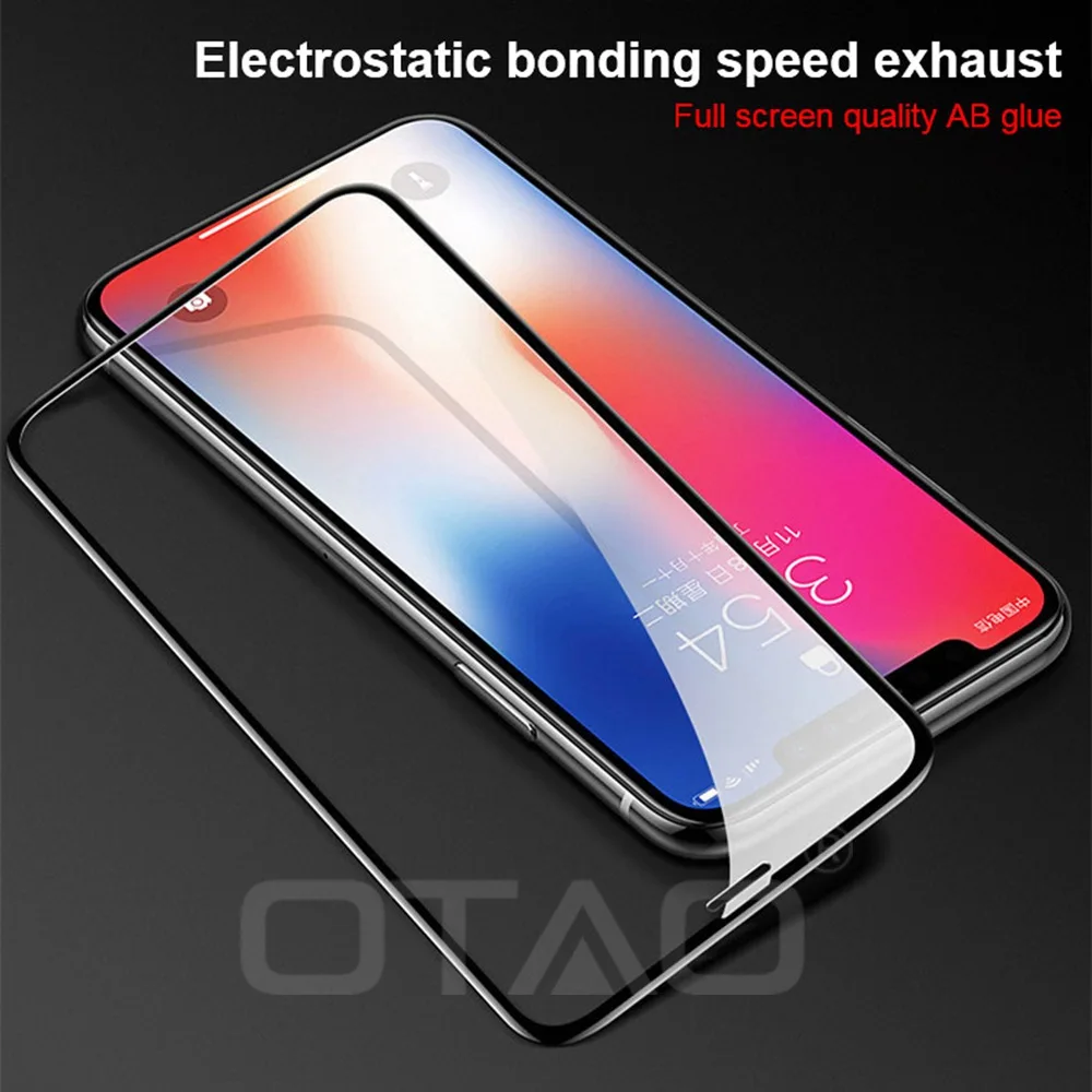 Защитное стекло OTAO 9H закаленное шелковое для Xiaomi Mi 6 6X 8 SE Lite Redmi Note 4 4X 6A 5 Plus Mix 2S