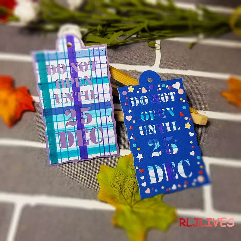 1 Набор рождественских тегов металлические режущие трафареты для DIY штамп