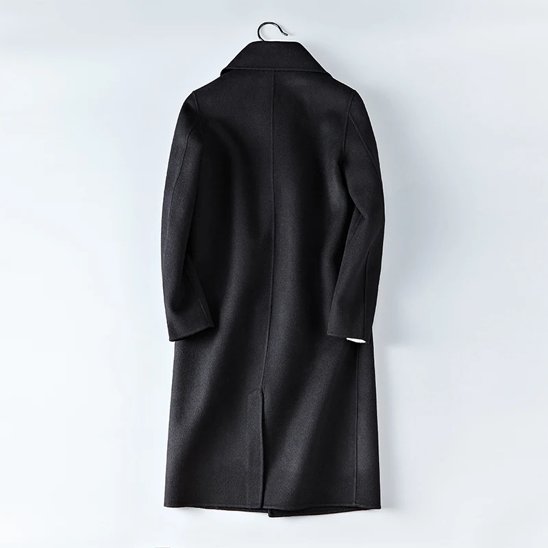 Новинка 2018 двусторонняя Мужская кашемировая куртка официальные черные пальто из