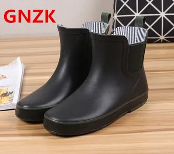 GNZK 2017 brand fashion women Rain boots Water shoes woman rainboots snow rubber black zapatos mujer | Обувь
