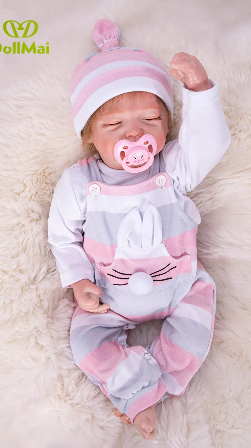 

48 см силиконовые куклы Reborn DOLLMAI 19 "ручной работы коллекционные куклы bebe alive bonecas детский подарок на день рождения Playmate bb reborn