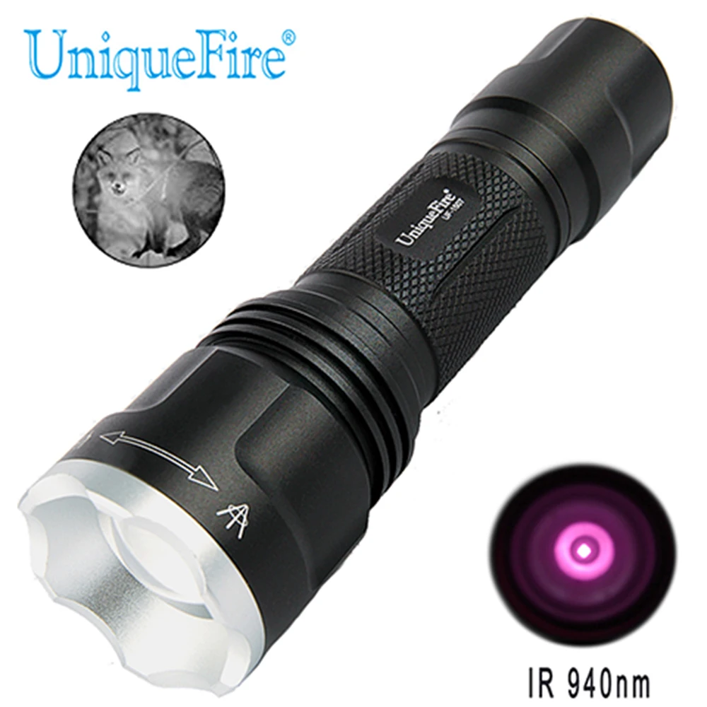 Светодиодный фонарь UniqueFire 1507 для охоты ИК 940NM 20 мм выпуклая линза 3 режима