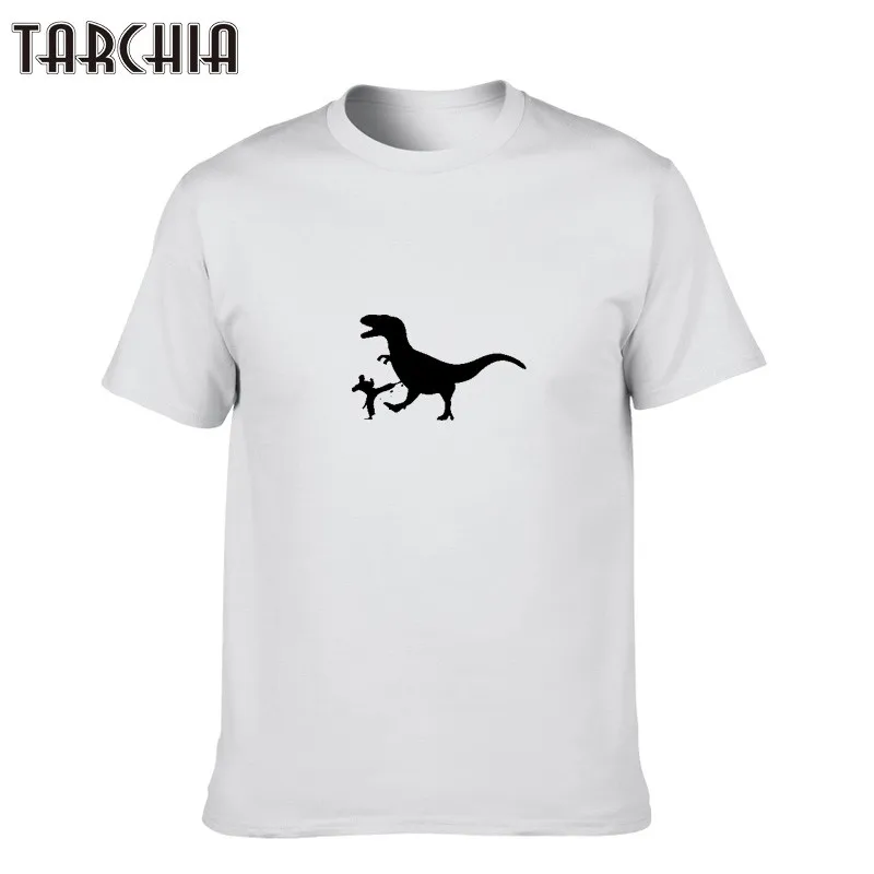

TARCHIA 2021 модная мужская футболка с принтом динозавра забавная черная/белая футболка мужская уличная одежда стиль Классическая хлопковая фут...