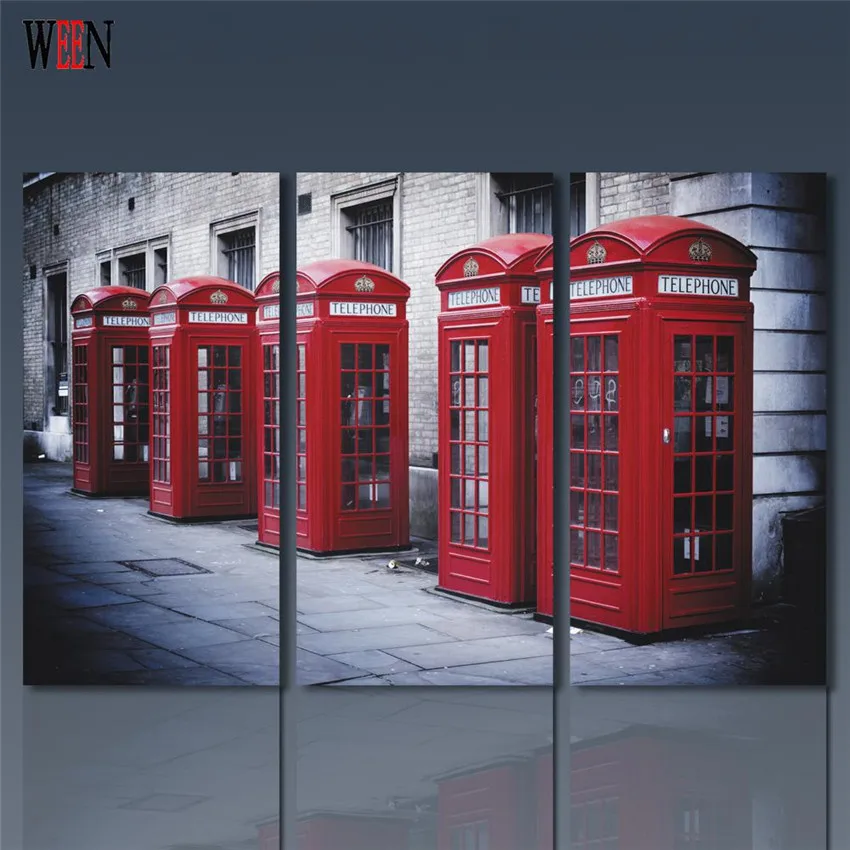 WEEN HD печатная телефонная будка настенные фотографии для гостиной классический 3