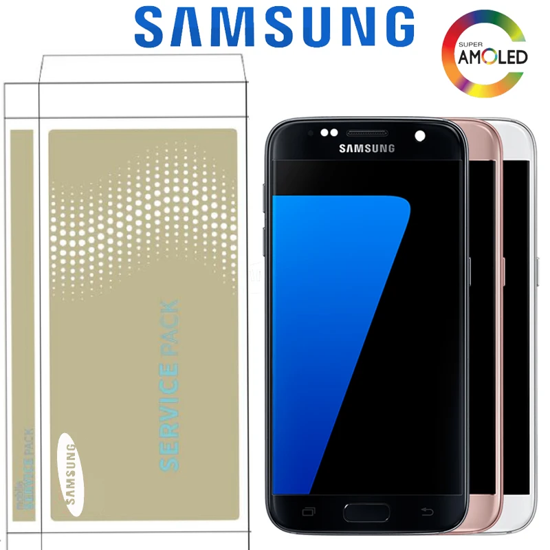 5,1 дюймов ЖК-дисплей с рамкой для SAMSUNG Galaxy S7 G930 G930F сенсорный экран дигитайзер Замена с сервисным пакетом