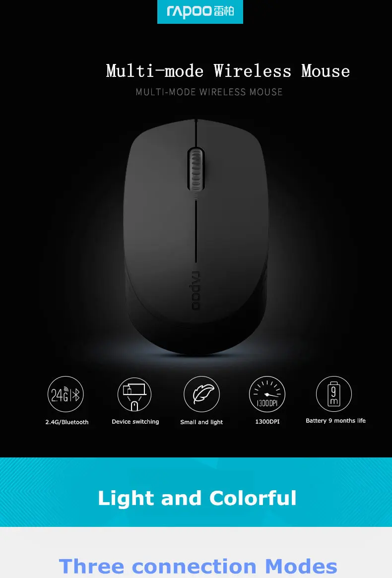 Rapoo Беспроводная Bluetooth 4,0 Бесшумная оптическая беспроводная мышь офисные мыши для планшета ноутбука компьютера