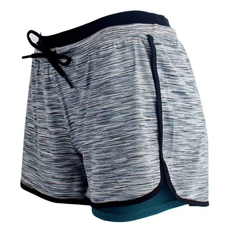 

Women Sports Shorts Double Fitness Elastic Belt Casual Shorts