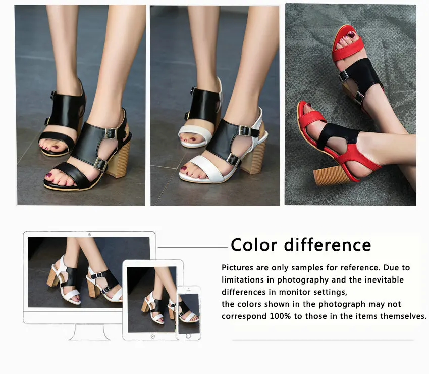 QUTAA Women Pumps Pu Leather Women Sandals Platform All Match Square High Heel Peep Toe Shoes Ladies Sandals Size 34-43